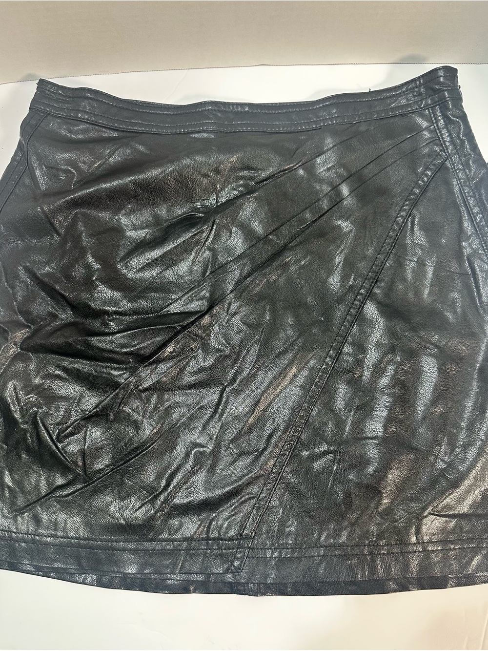 Free People Black Faux Leather Mini Skirt
